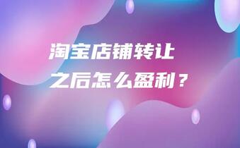 淘宝店铺转让之后怎么盈利?