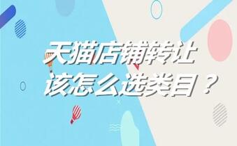 天猫店铺转让该怎么选类目？